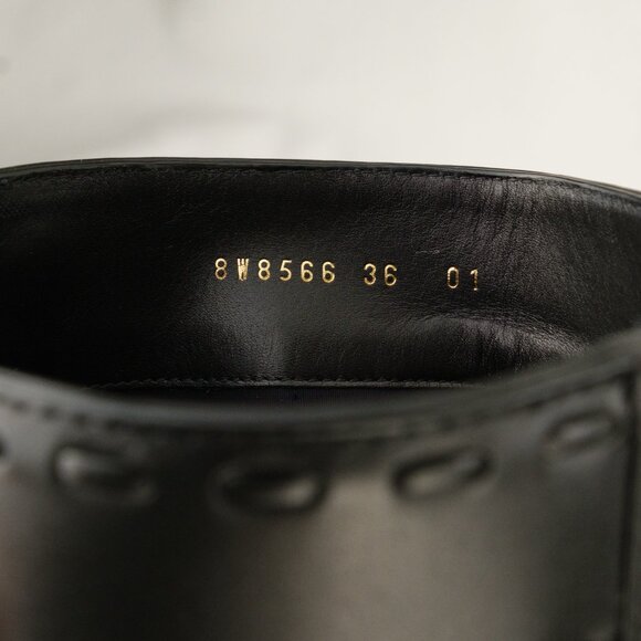 Fendi Minerva Knee-High 55mm Leather Boots, Black, EU 36/US 6 - Picture 12 of 15